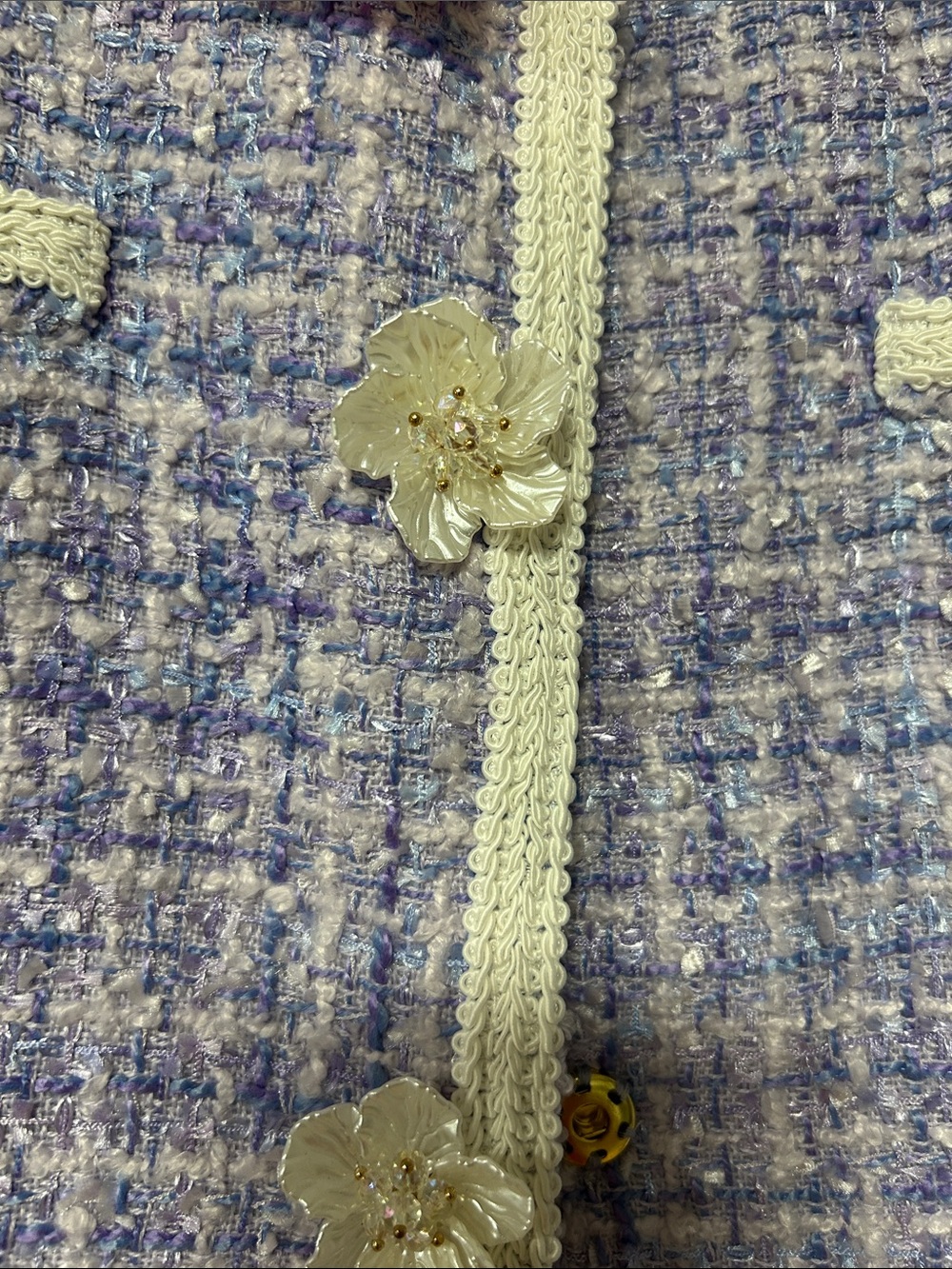 Lilly Pulitzer Jaden Jacket Lark Lilac Jacket with Ivory Trim - Picture 4 of 7